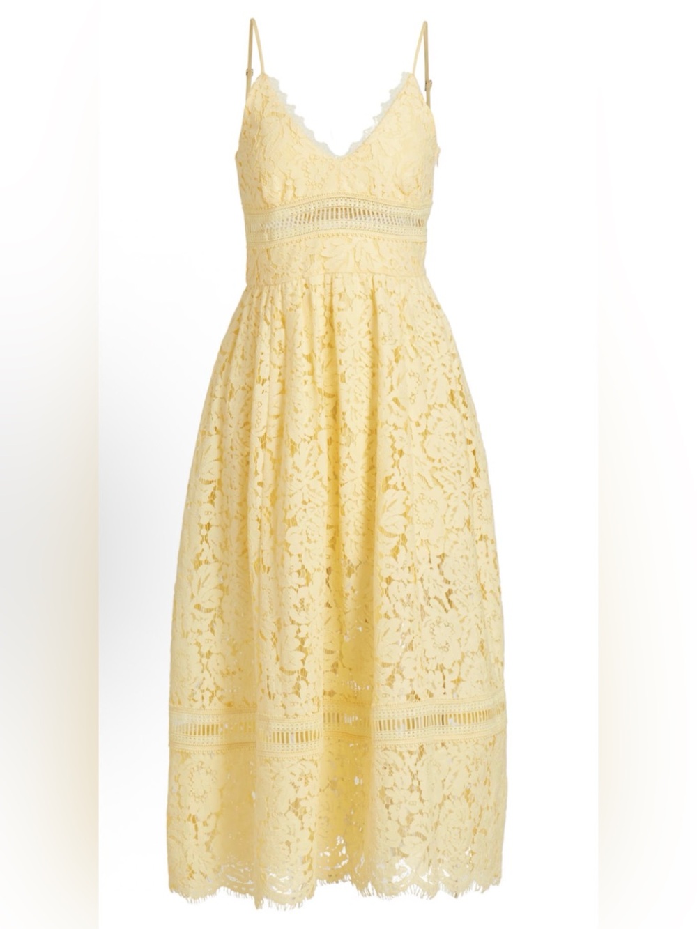 NWT Generation Love Emma Yellow Lace Midi Dress size small